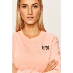 Diesel - Bluza. Czarne bluzy damskie Diesel, s, z aplikacjami, z bawełny, bez rękawów, bez kaptura. W wyprzedaży za 269,90 zł.