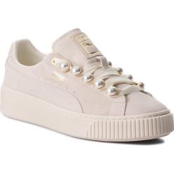 Sneakersy PUMA - Suede Platform Bling Wn's 366688 02 Whisper White/Whisper White. Brązowe półbuty damskie Puma, na co dzień, bez wzorów, z zamszu, bez obcasa, na płaskiej podeszwie, bez zapięcia. W wyprzedaży za 329,99 zł.