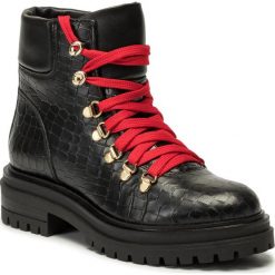 Trapery Eva Minge EM-28-06-000145. Czarne buty trekkingowe damskie Eva Minge, bez obcasa, bez zapięcia. W wyprzedaży za 279,00 zł.