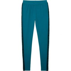 Legginsy z lampasami bonprix niebieskozielony. Niebieskie spodnie dziewczęce bonprix, bez wzorów. Za 29,99 zł.