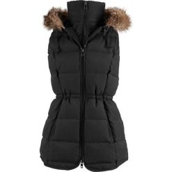Kamizelka outdoorowa z kapturem i efektem 2 w 1 bonprix czarny. Czarne kamizelki damskie bonprix, bez wzorów, z kapturem. Za 149,99 zł.