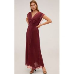 Mango - Sukienka Dana-A. Brązowe sukienki damskie Mango, s, bez wzorów, z poliesteru, bez kołnierzyka, bez rękawów, maxi, rozkloszowane. W wyprzedaży za 199,90 zł.