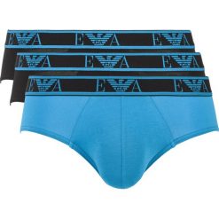 Emporio Armani 3-pack Slipy Czarny Niebieski. Niebieskie slipy męskie Emporio Armani, xxl, bez wzorów, z elastanu. Za 219,95 zł.