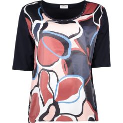 Koszulka w kolorze granatowym. Pomarańczowe koszulki damskie marki Gerry Weber, na co dzień, z okrągłym kołnierzem. W wyprzedaży za 85,95 zł.