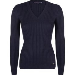 Sweter w kolorze granatowym. Niebieskie swetry damskie Giorgio di Mare, l, bez wzorów, ze splotem, bez rękawów, bez kaptura. W wyprzedaży za 129,95 zł.