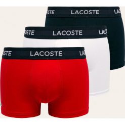 Lacoste - Bokserki (3-pack). Czerwone bokserki męskie Lacoste, s, z nadrukiem, z elastanu. Za 189,90 zł.