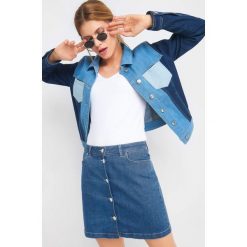 Jeansowa spódnica mini. Niebieskie spódniczki damskie Orsay, na co dzień, bez wzorów, z elastanu, z podwyższonym stanem, mini, trapezowe. Za 99,99 zł.