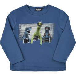 Koszulka w kolorze niebieskim. Niebieskie t-shirty chłopięce z długim rękawem MeToo, z nadrukiem. W wyprzedaży za 47,95 zł.