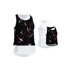 Top 3 w 1 kardio fitness 520 damski. Białe topy sportowe damskie marki DOMYOS, l, z elastanu, na fitness i siłownię. Za 54,99 zł.