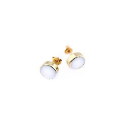 Earrings Kwarc Mleczny złoto. Białe kolczyki damskie marki Brazi druse jewelry, z kwarcem, złote, na sztyftcie. Za 170,00 zł.
