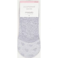2 pack balerinek. Szare skarpetki damskie Moodo, bez wzorów, z elastanu. Za 19,99 zł.