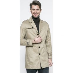 Selected - Płaszcz. Brązowe płaszcze męskie marki Selected, xxl, w paski, z bawełny, klasyczne. W wyprzedaży za 279,90 zł.