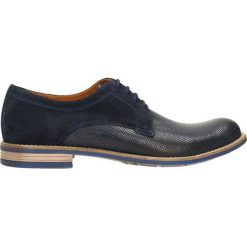 Półbuty ALDO. Niebieskie półbuty męskie Gino Rossi, bez wzorów, ze skóry, eleganckie, na sznurówki. Za 249,90 zł.