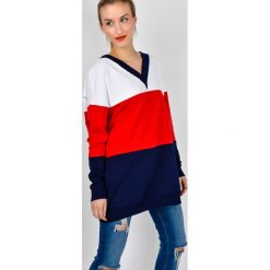 Bluzy rozpinane damskie: Trójkolorowa bluza oversize