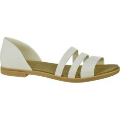 Crocs Tulum Open Flat W 206109-1CQ 38/39 Białe. Białe klapki damskie Crocs, bez wzorów, z syntetyku, sportowe, bez obcasa, bez zapięcia. W wyprzedaży za 199,99 zł.