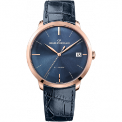 PROMOCJA ZEGAREK GIRARD PERREGAUX 1966 AUTOMATIC 41 MM 49527-52-431. Niebieskie zegarki męskie marki GIRARD-PERREGAUX, złote. W wyprzedaży za 57790,00 zł.