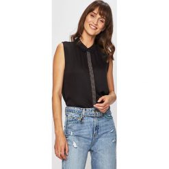 Guess Jeans - Top. Czarne bluzki damskie Guess Jeans, s, z aplikacjami, z wiskozy, bez kołnierzyka. W wyprzedaży za 179,90 zł.