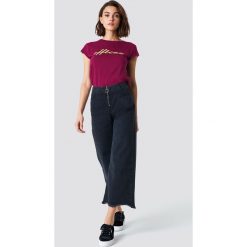 Spodnie damskie: Trendyol Szerokie jeansy z zamkiem - Black