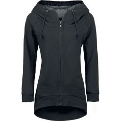 Bluzy damskie: Forplay Zip-Up Longjacket Bluza z kapturem rozpinana damska czarny