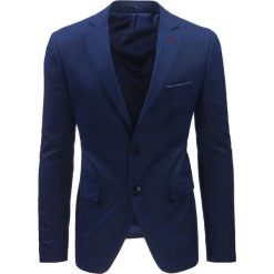 Marynarki męskie: Marynarka męska casual granatowa w kratę (mx0390)