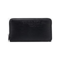 Trussardi Jeans Portfel Czarny. Czarne portfele damskie Trussardi Jeans, bez wzorów, z poliesteru. Za 412,95 zł.