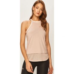 Under Armour - Top. Różowe topy damskie Under Armour, xs, z nadrukiem, z elastanu, bez rękawów. Za 119,90 zł.