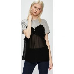 Pinko - Top. Czarne bluzki damskie marki Pinko, s, bez wzorów, z bawełny, casualowe, z okrągłym kołnierzem, z krótkim rękawem. W wyprzedaży za 399,90 zł.