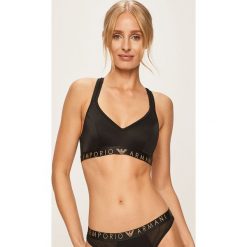 Emporio Armani - Biustonosz. Czarne biustonosze Emporio Armani, z aplikacjami, z elastanu. W wyprzedaży za 199,90 zł.