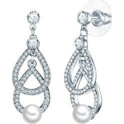 Kolczyki-wkrętki z perłami i szklanymi kryształami. Szare kolczyki damskie The Pacific Pearl Company, Nova Pearls Copenhagen & Co., z perłą, metalowe. W wyprzedaży za 57,95 zł.