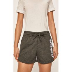Adidas - Szorty. Szare spodenki sportowe damskie Adidas, s, z nadrukiem, z bawełny, sportowe. W wyprzedaży za 79,90 zł.