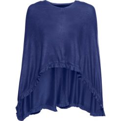 Poncho z falbanami bonprix kobaltowy. Niebieskie żakiety damskie bonprix, bez wzorów. Za 49,99 zł.