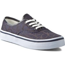 Tenisówki CALVIN KLEIN JEANS - Parker RE9594 Blue. Niebieskie półbuty damskie marki Calvin Klein Jeans, bez wzorów, z jeansu, bez zapięcia. W wyprzedaży za 279,00 zł.