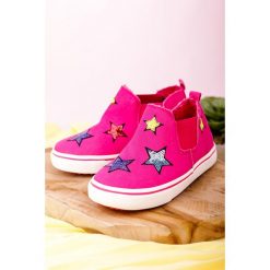 Różowe trampki z cekinami casu 20w5/r. Różowe trampki dziewczęce Casu, bez wzorów, bez zapięcia. Za 49,99 zł.