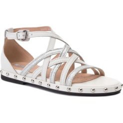 Sandały GEOX - D Kolleen B D925SB 043KY C0007 White/Silver. Białe klapki damskie Geox, bez wzorów, ze skóry, bez obcasa. W wyprzedaży za 339,00 zł.