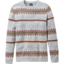 Sweter Regular Fit bonprix jasnoszary melanż. Szare swetry klasyczne męskie bonprix, l, melanż, ze splotem. Za 89,99 zł.
