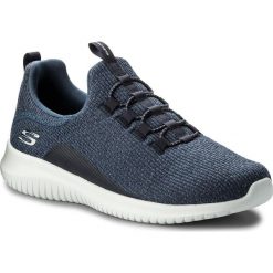 Sneakersy SKECHERS - Ultra Flex 12830/NVY Navy. Niebieskie półbuty damskie Skechers, na co dzień, bez wzorów, ze skóry ekologicznej, bez obcasa, na płaskiej podeszwie, bez zapięcia. W wyprzedaży za 209,00 zł.