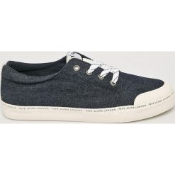 Pepe Jeans - Tenisówki Traveller Denim. Niebieskie trampki męskie Pepe Jeans, bez wzorów, z jeansu, na sznurówki. W wyprzedaży za 139,90 zł.