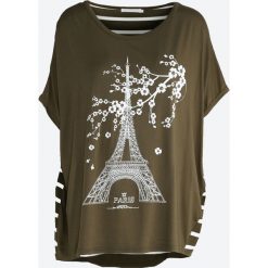 Khaki T-shirt Diamonds Is Forever. Brązowe bluzki damskie Born2be, xl. Za 29,99 zł.