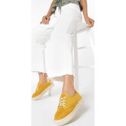 Żółte Espadryle Nephedora. Żółte espadryle damskie Born2be, bez wzorów, bez obcasa. W wyprzedaży za 79,99 zł.