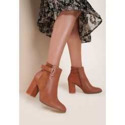 Camelowe Botki Daratrine. Brązowe botki damskie Renee, bez obcasa, na obcasie, bez zapięcia. Za 149,99 zł.