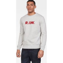 G-Star Raw - Bluza. Szare bluzy męskie G-Star RAW, xl, z nadrukiem, z elastanu, retro, z okrągłym kołnierzem, bez rękawów, bez kaptura. Za 329,90 zł.