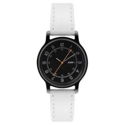 Zegarki męskie: Zegarek l’orologio damski ze skórzanym paskiem i czarną tarczą