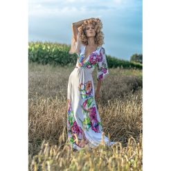 Magdalena Maxi Flower - sukienka. Sukienki damskie milita nikonorov, bez wzorów, bez kołnierzyka, bez rękawów, maxi. Za 949,00 zł.