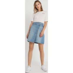 GStar WRAP SKIRT Spódnica trapezowa aged destroyed. Niebieskie minispódniczki G-Star, z bawełny, trapezowe. Za 419,00 zł.