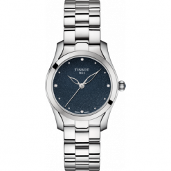 RABAT ZEGAREK TISSOT T-Lady T112.210.11.046.00. Niebieskie zegarki męskie TISSOT, ze stali. W wyprzedaży za 1408,00 zł.