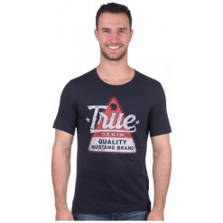 T-shirty męskie: Mustang T-Shirt Męski S Ciemnoniebieski