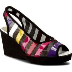 Sandały damskie: Sandały AZURÉE – Jenny 5E Velours Noir/Camaieu Rose 03