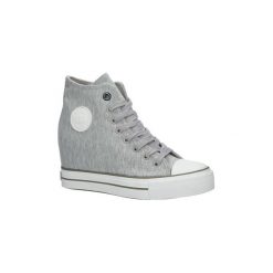 Buty Big Star Trampki sznurowane na koturnie W274658. Szare czółenka damskie marki BIG STAR, na sznurówki. Za 118,99 zł.
