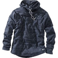 Shirt z długim rękawem i szalowym kołnierzem bonprix ciemnoniebieski melanż. Niebieskie koszulki męskie bonprix, s, bez wzorów, bez kołnierzyka, z długim rękawem, długie. Za 59,99 zł.