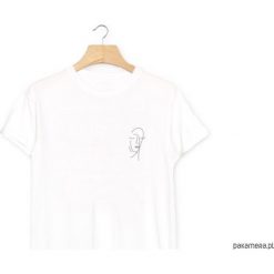 Twarz T-Shirt Koszulka Biała Czarna Linie. Czarne bluzki damskie Pakamera, s, bez wzorów, z bawełny, bez kołnierzyka. Za 75,00 zł.